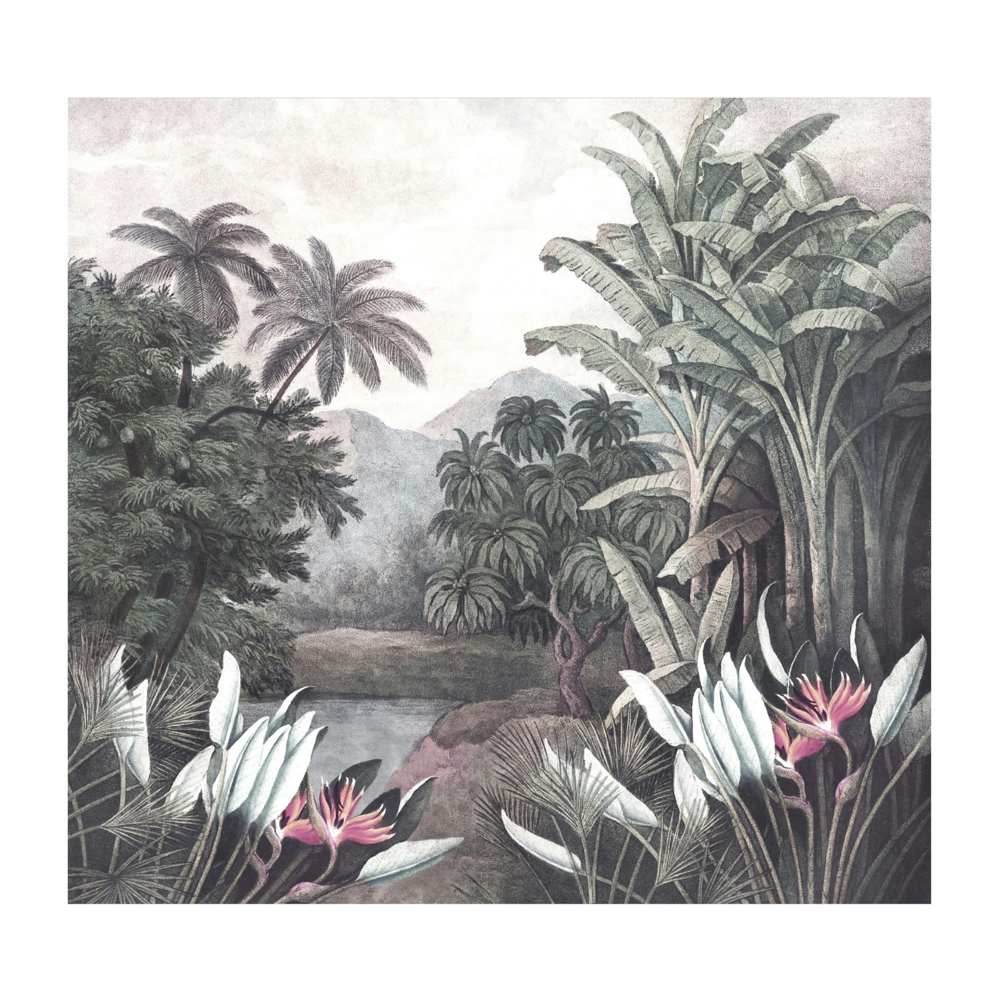 FORÊT - Papier peint panoramique forêt tropicale multicolore 280x300cm