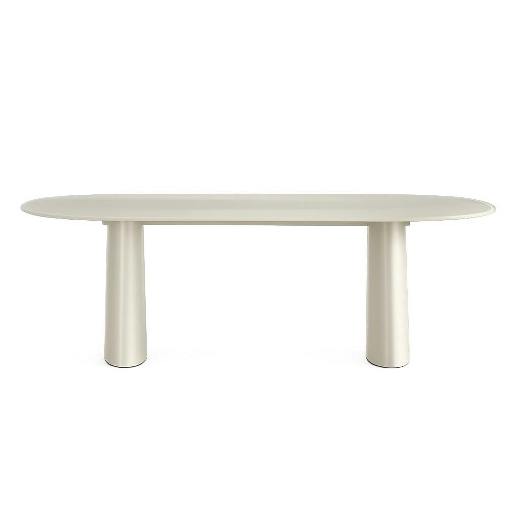 Table à manger design en verre taupe 220 cm ALBA