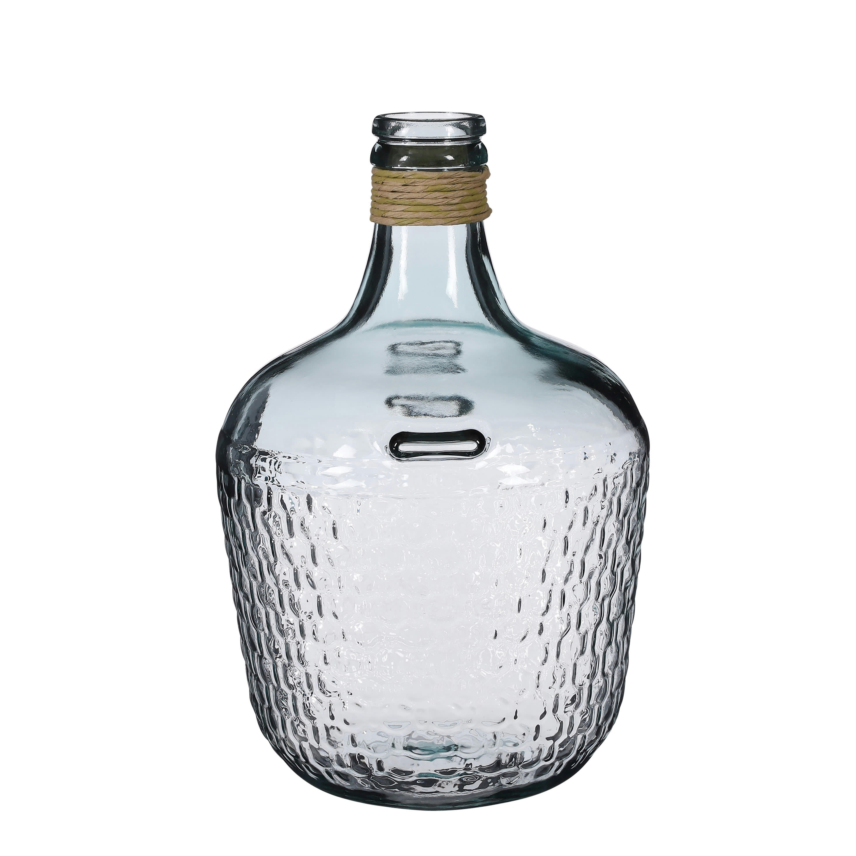 VINA - Vase bouteille en verre recyclé transparent H42