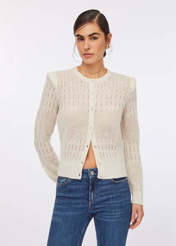 Cardigan in lana e alpaca
