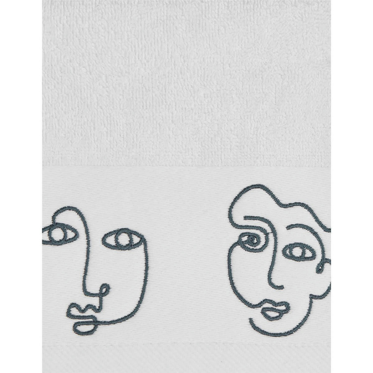 VISAGES - Serviette de toilette Blanc 50x100 cm