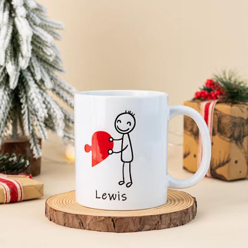 NNETM 2-Pack Personalized Ceramic Coffee Mugs Couples Gift