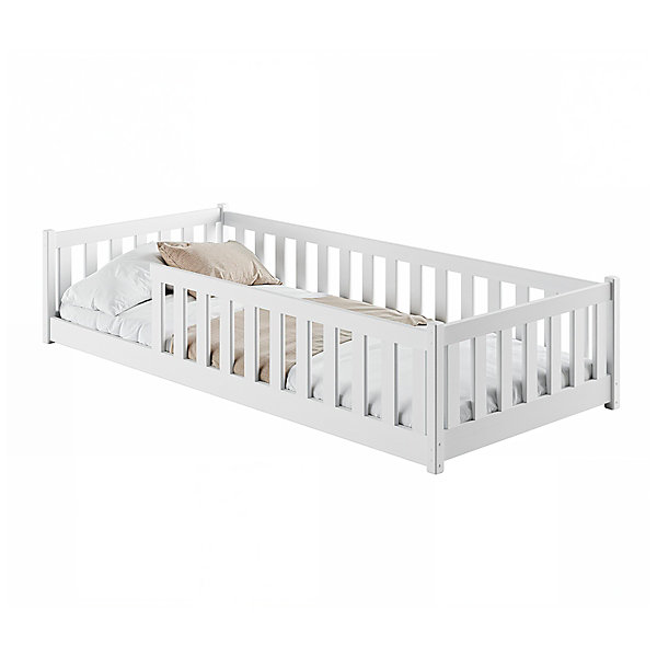 Lit au sol 90x200 sommier inclus Maya Blanc