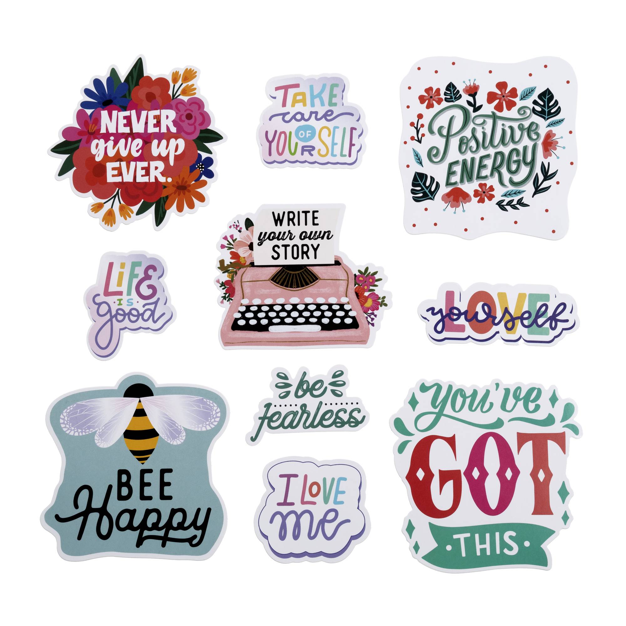 Sentiment Vinyl Sticker Toppers 10 Pieces