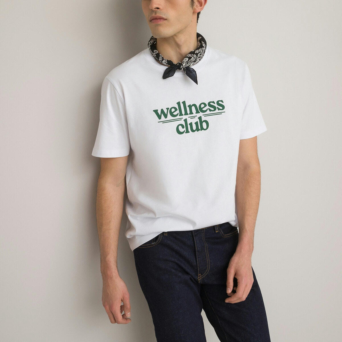 T-shirt pur coton col rond manches courtes