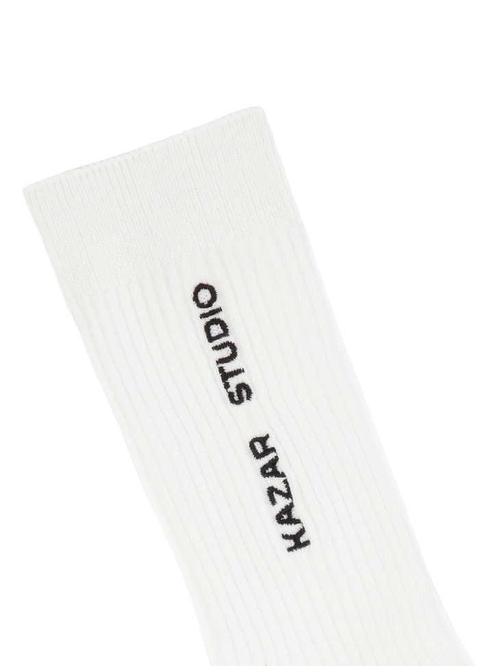 Ribbed white socks
