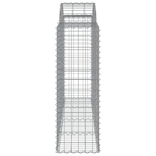 NNEVL Arched Gabion Baskets 2 pcs 200x50x120/140 cm Galvanised Iron