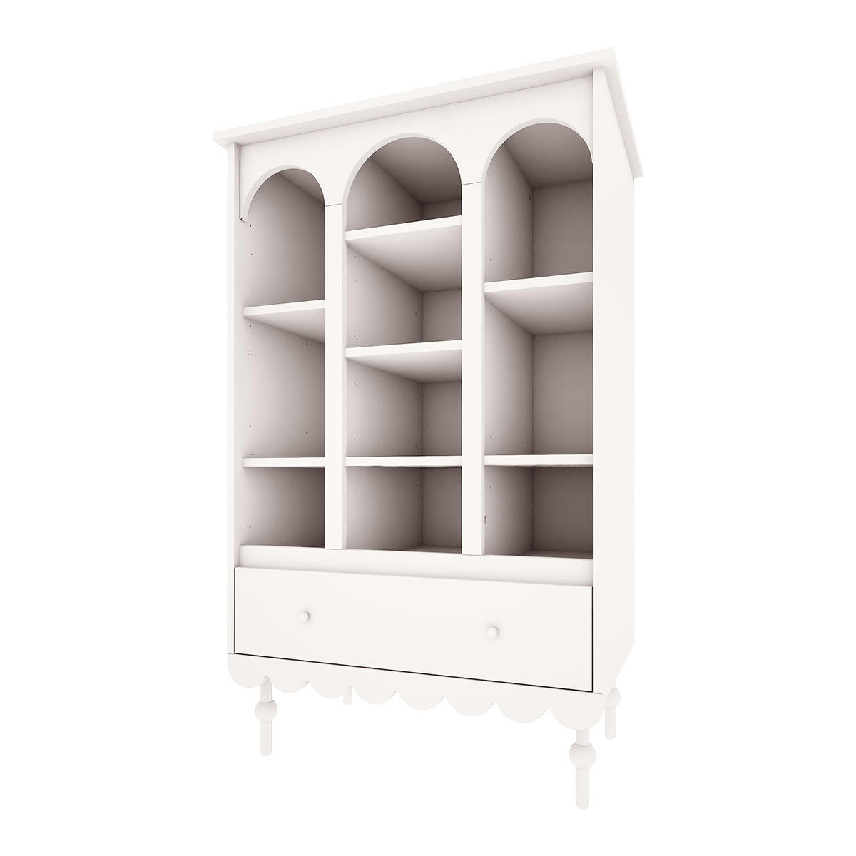 BABUSHKA - Bibliothèque 1 tiroir blanc