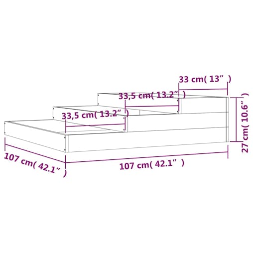 NNEVL Planter 107x107x27 cm Solid Wood Pine
