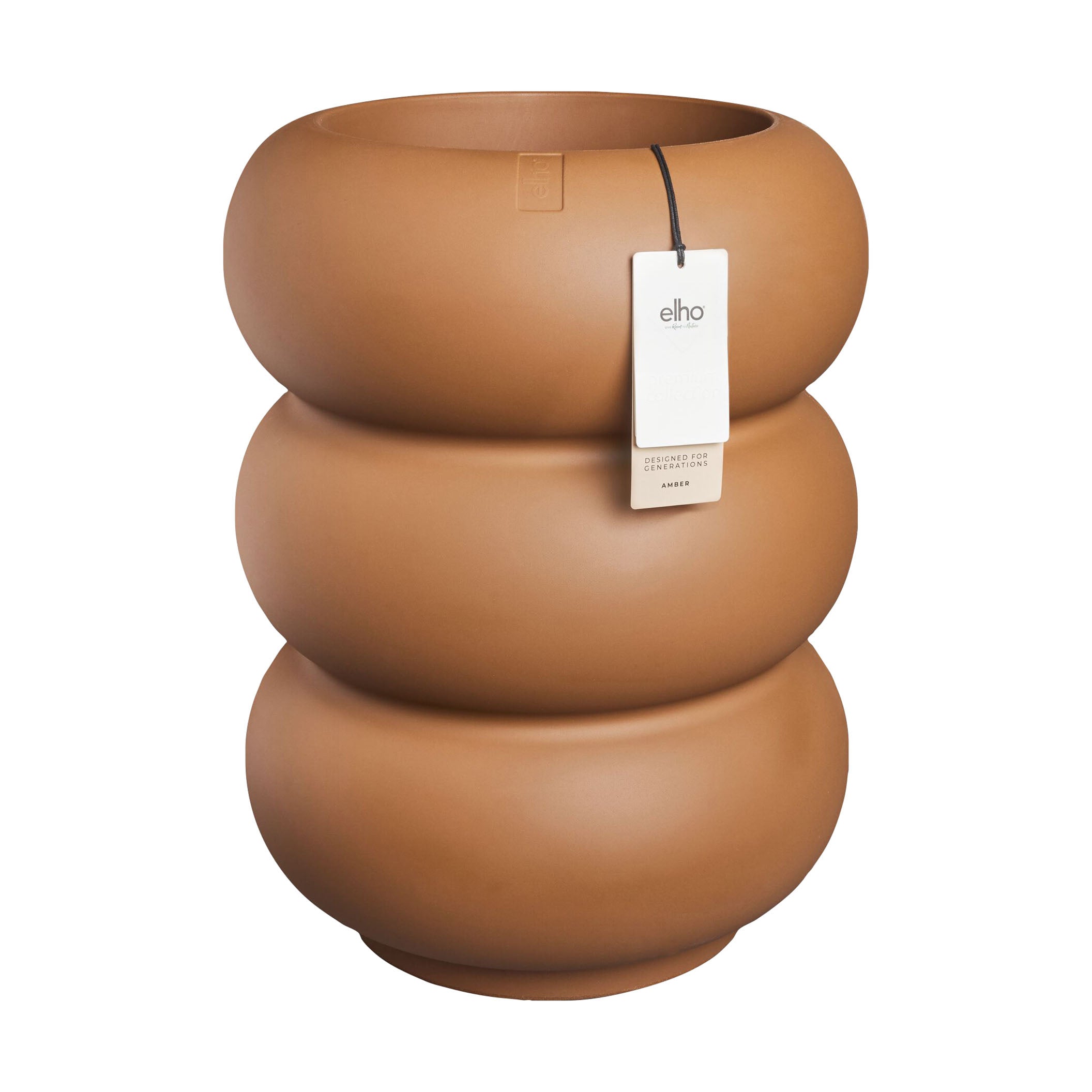 Elho Amber Roll High 43 - Karamel - Ø 43 x H 58 cm - Binnen en Buiten