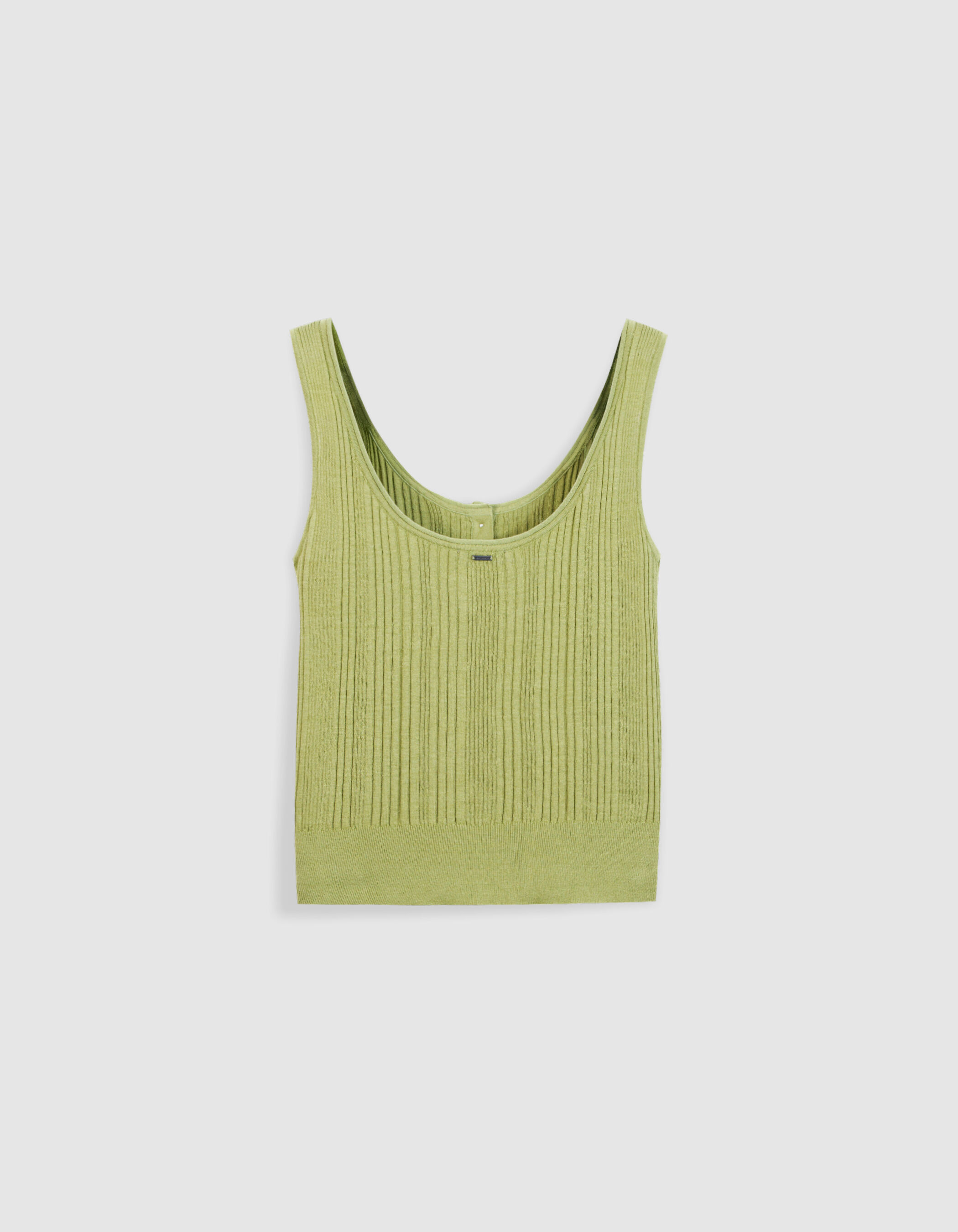 Pull sans manches lilas maille côtelée Femme