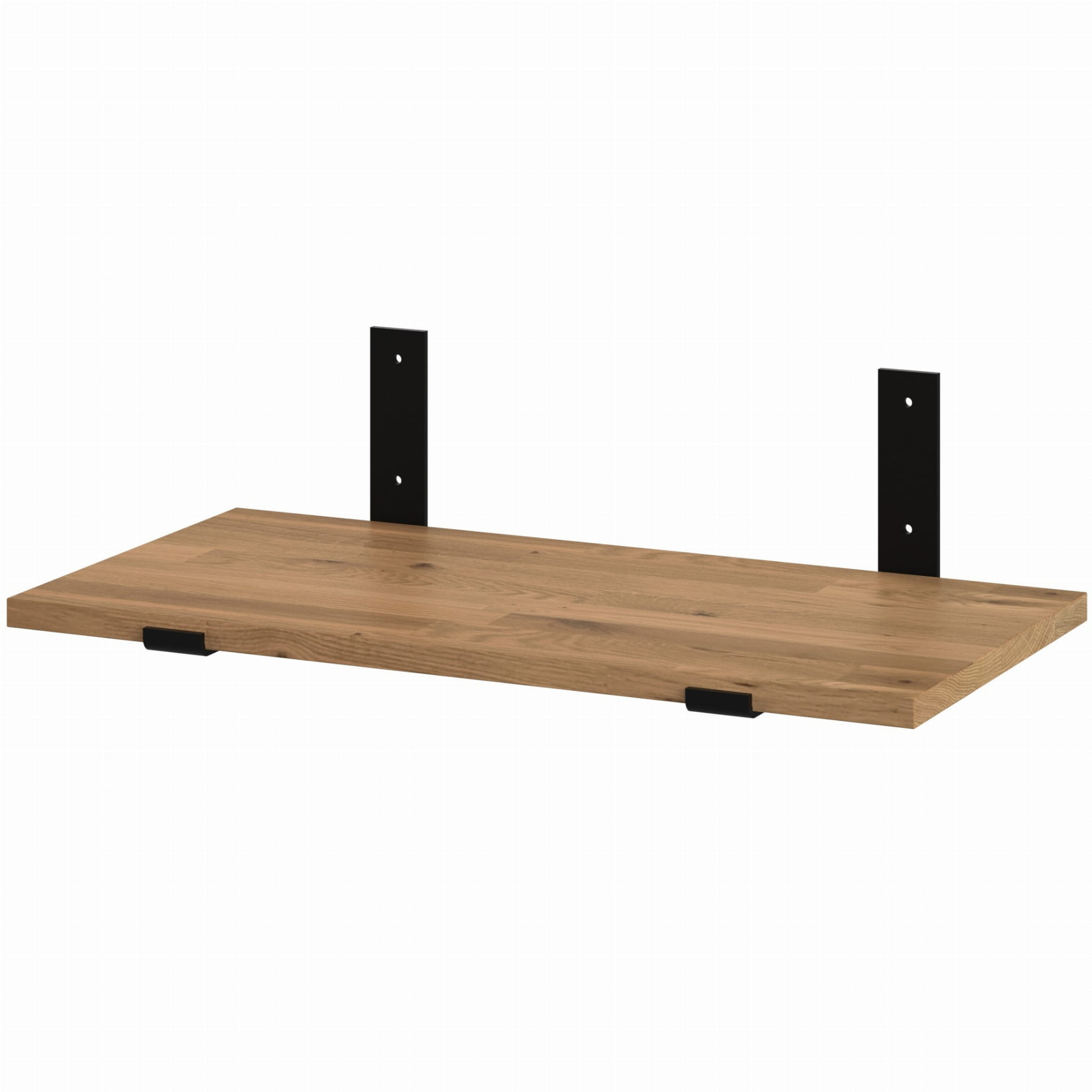 Półka dębowa loft industrial wisząca na metalowych wspornikach L 30x30 cm