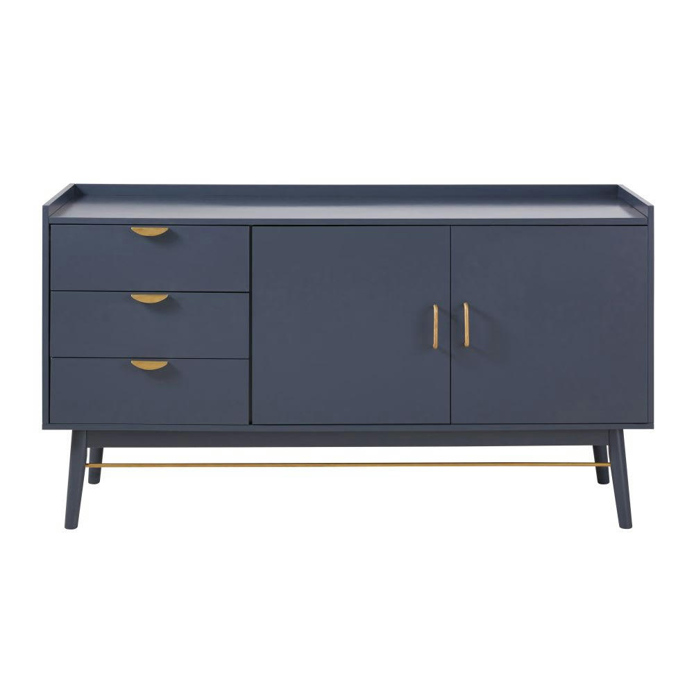Penelope - Buffet 2 portes 3 tiroirs bleu foncé