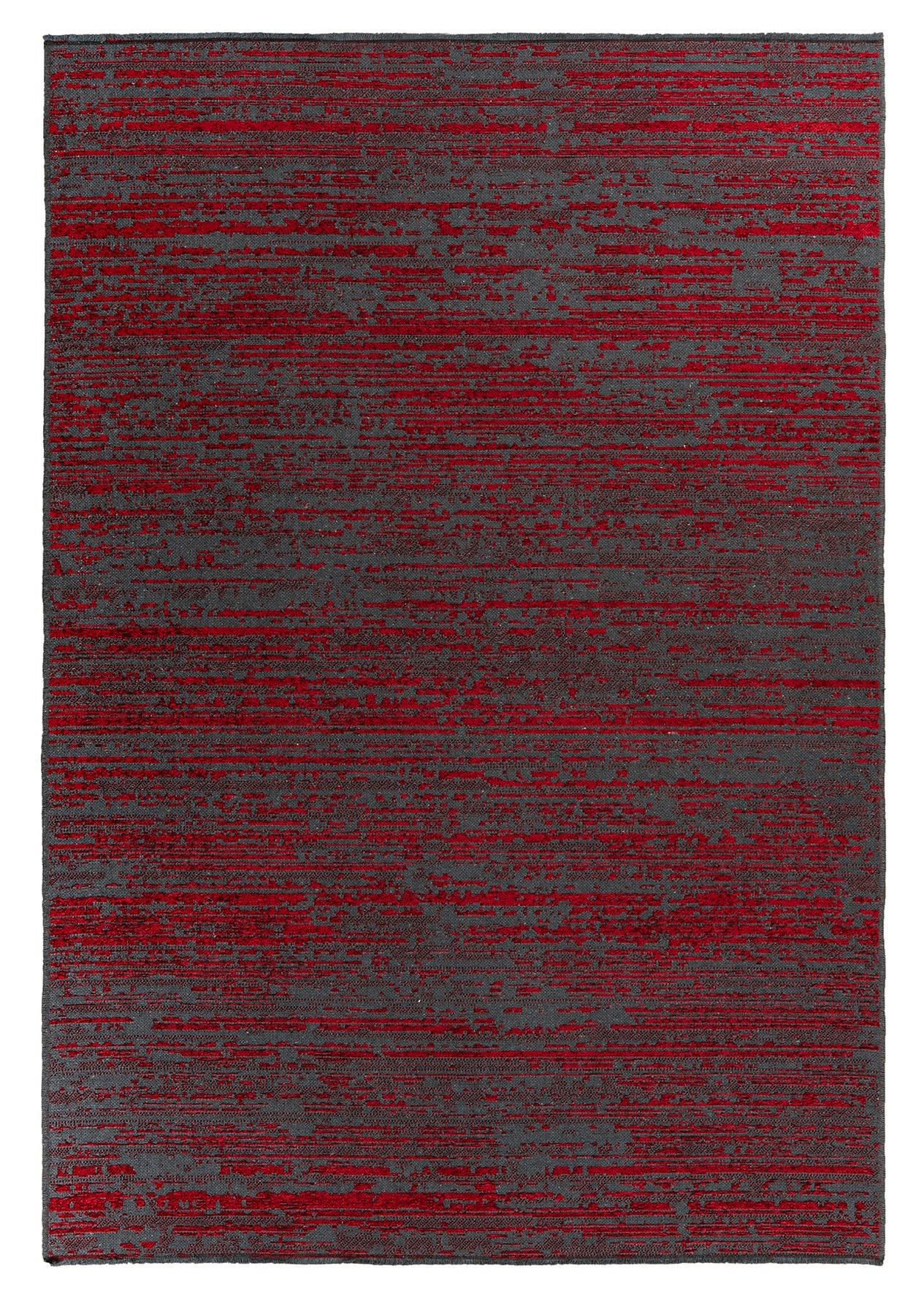 VIALEK - Tapis de salon en polyester rouge 120x170 cm