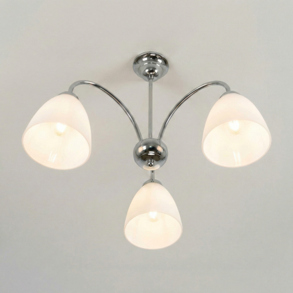Lampa sufitowa glamour do salonu chrom EDYLIT 3xE27 BEN 7-252