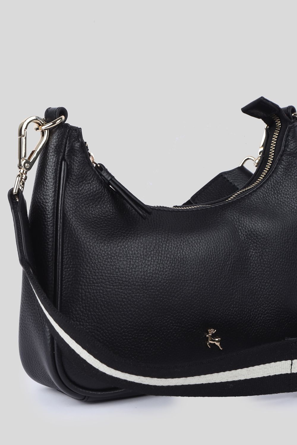 Ashwood Leather Bella Toscana' Real Leather Crossbody Bag with Webbing Strap