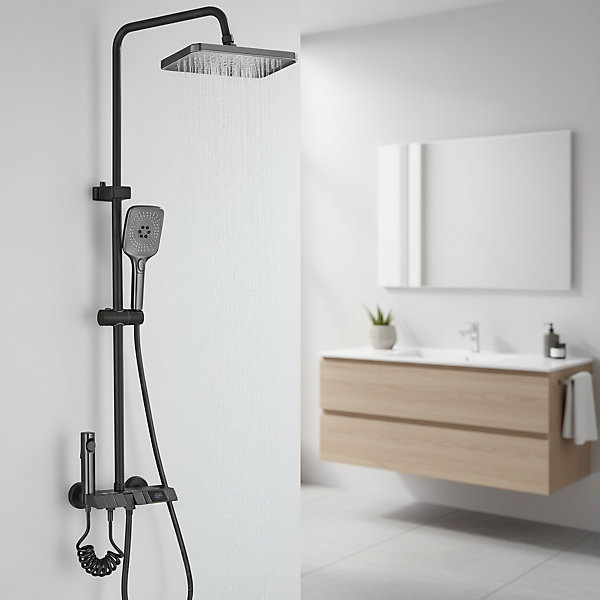 Colonne de douche graphite avec affichage température LED