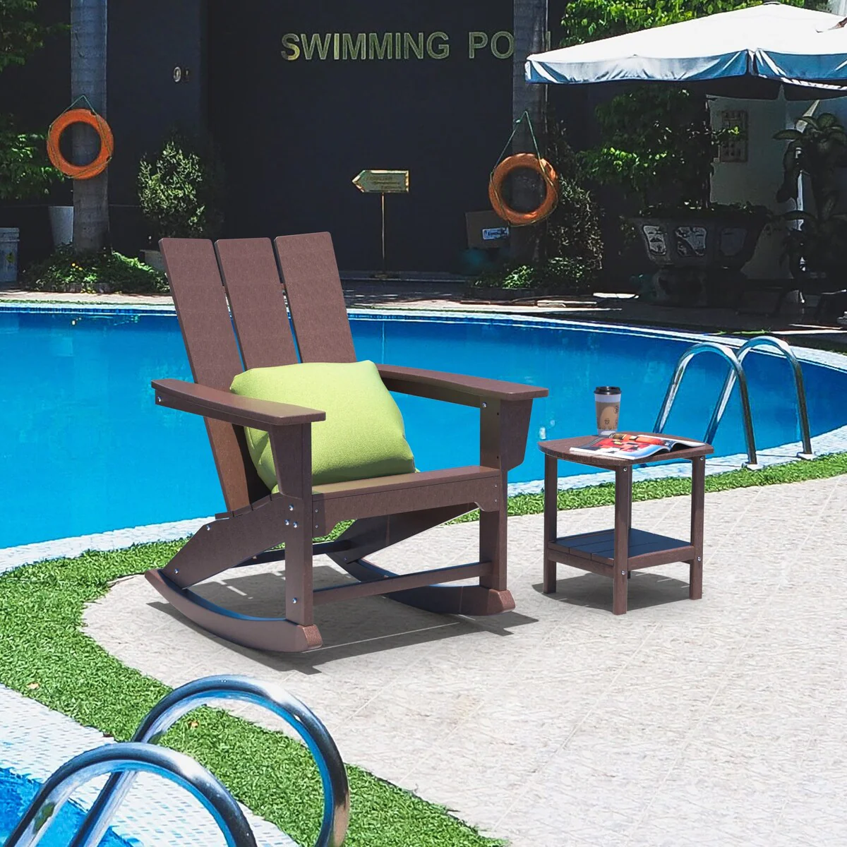 Swing HDPE Plastic Resin Laminated Wood Adirondack Chair
