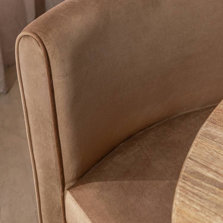 Habitat Bastian Velvet Dining Chair - Natural