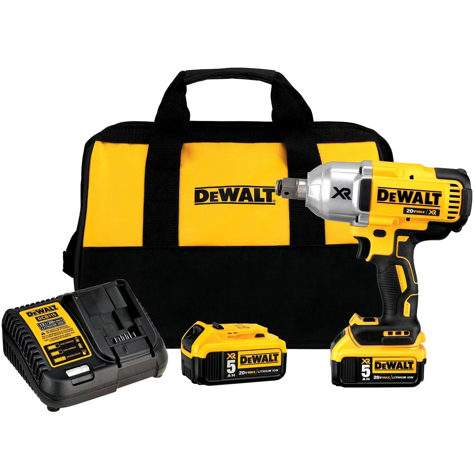 DEWALT DCF897P2 20V MAX XR 3-Speed High Torque Brushless Impact Wrench with Detent Pin Kit, 3/4-in, 5.0Ah