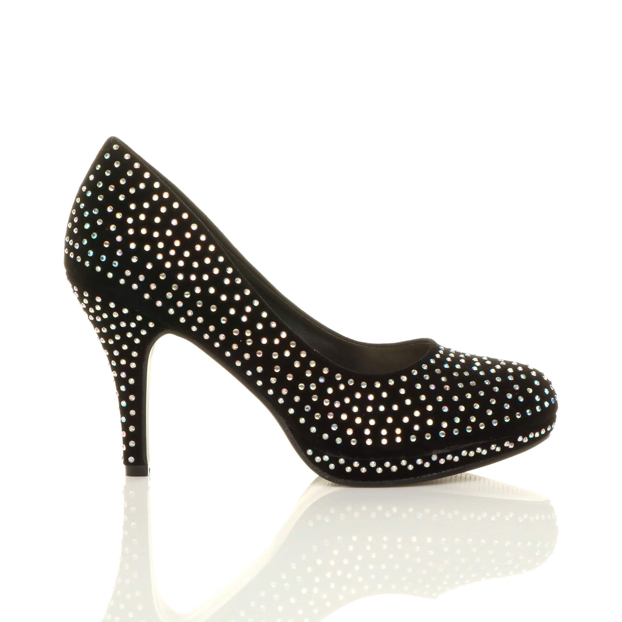 AJVANI High Heel Diamante Court Shoes