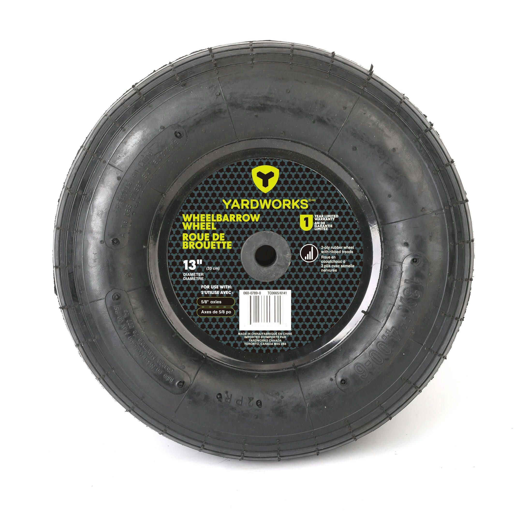Yardworks 13-in Ribbed Wheelbarrow Replacement Wheel/Tire