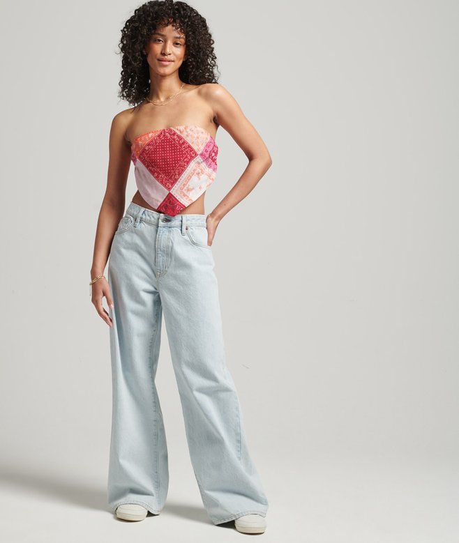 Vintage Bandana Off Shoulder Top