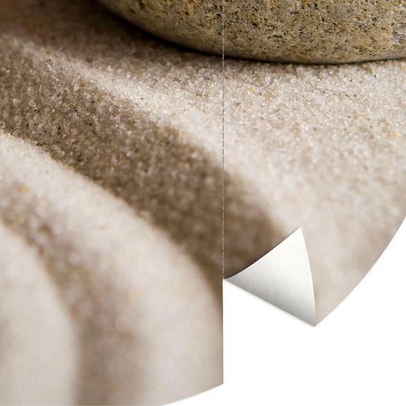 Vliestapete »Runde Vliestapete«, Sand Stein Feng Shui Wellness, mehrfarbig, matt