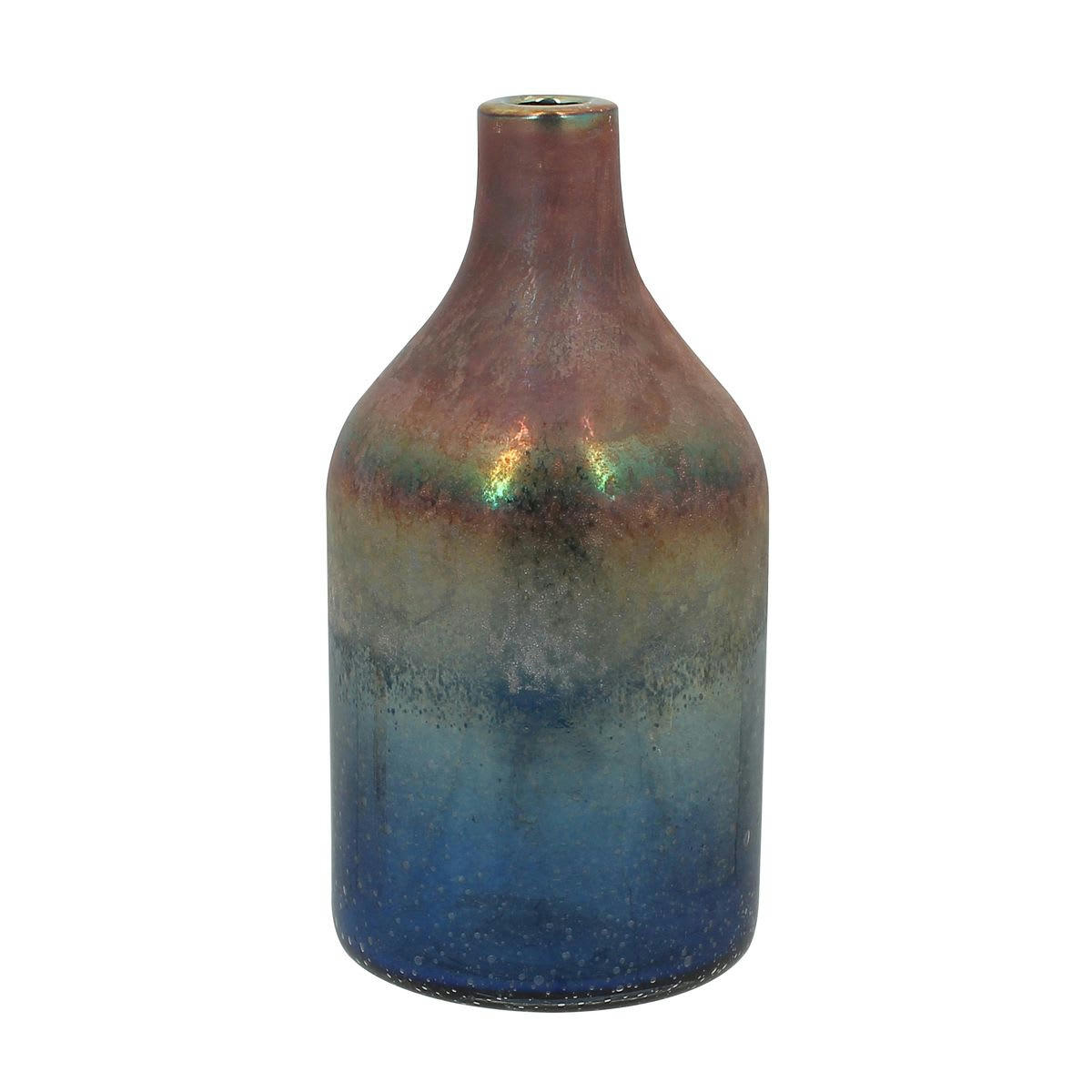 SUNSET - Vase bleu et rose en verre h24cm