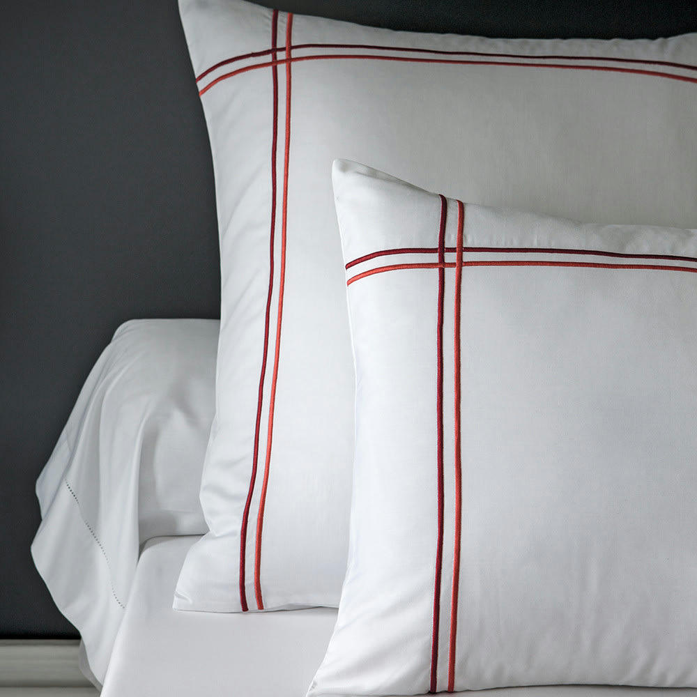 PALAIS CHIC ORANGE - Housse de couette  satin de coton 120 fils/cm² blanc 240x220