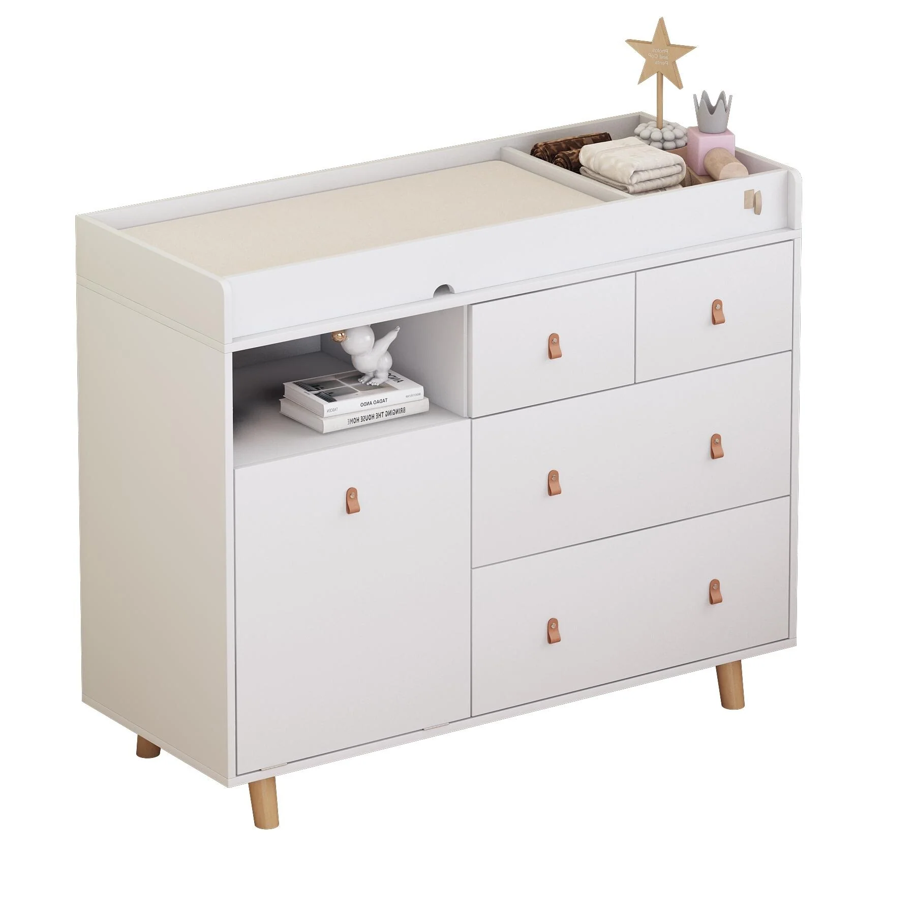 Baby Changing Table Dresser Nursery Chest Storage Changing Dresser