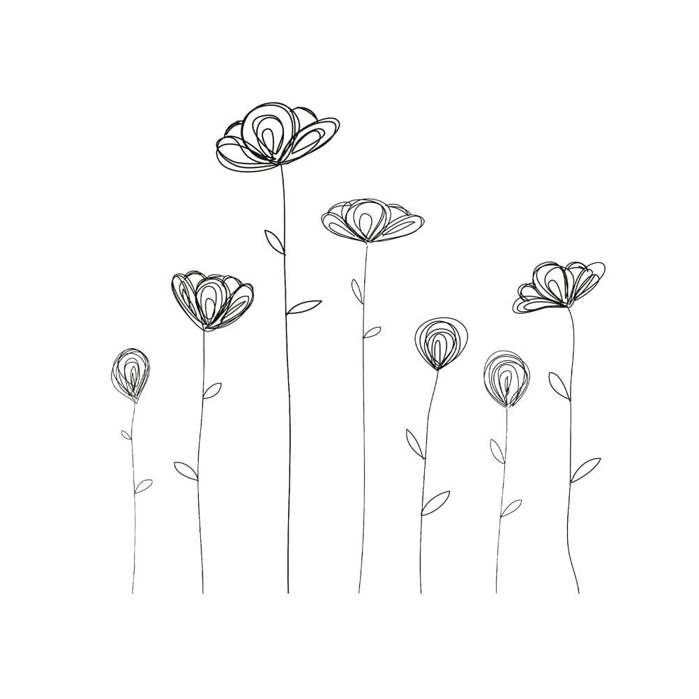 FLEURS - Stickers muraux fleurs 43x43cm
