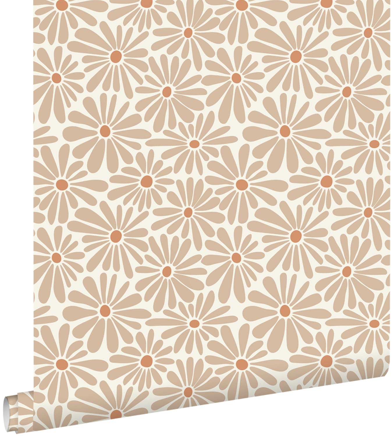 ESTAhome behang madeliefjes warm beige - 53 cm x 10.05 m - 131148