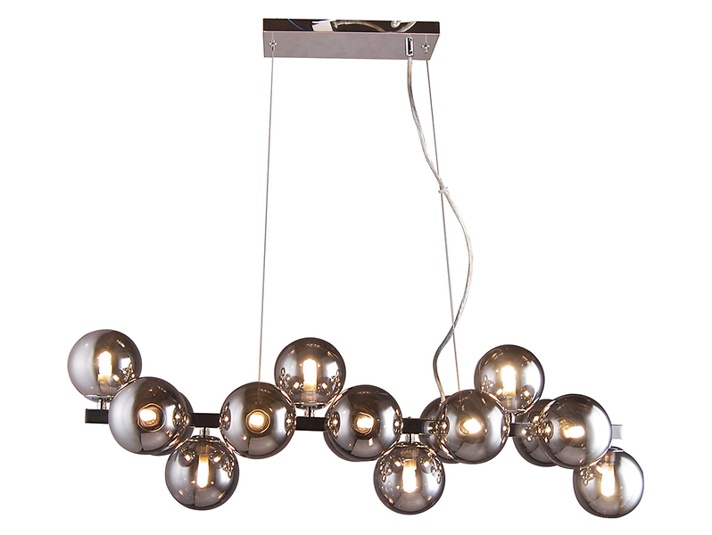 Lampa wisząca Marbelio 16-punktowa szklana srebrna