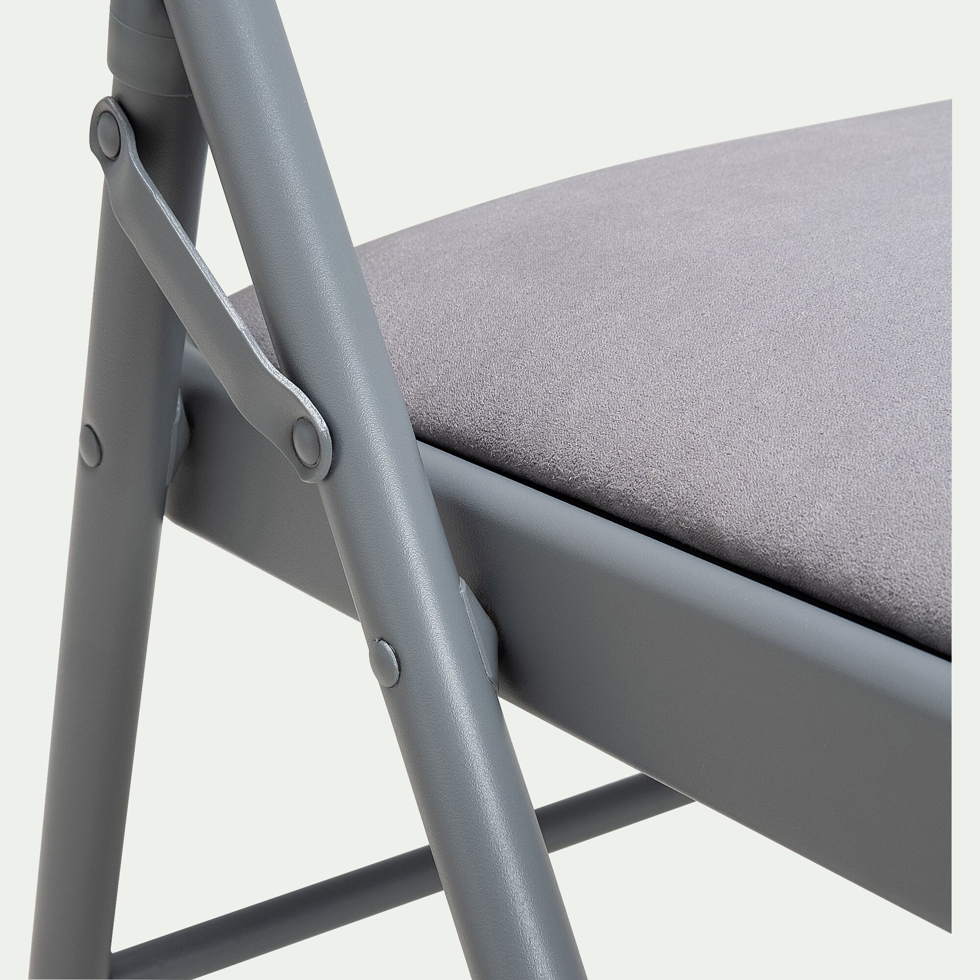CASTA - Chaise pliante en métal et tissu - gris restanque