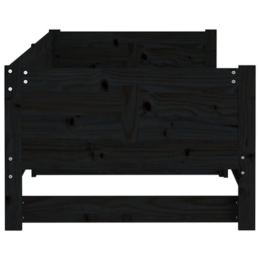 NNEVL Pull-out Day Bed Black Solid Wood Pine 2x(92x187) cm
