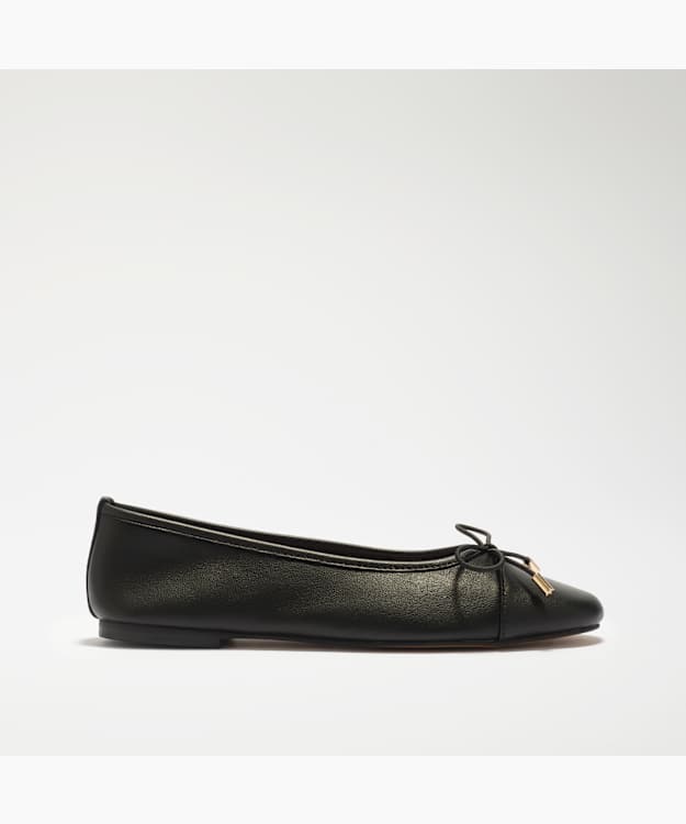 Haliah Black - Patent Toe Cap Ballet Flats