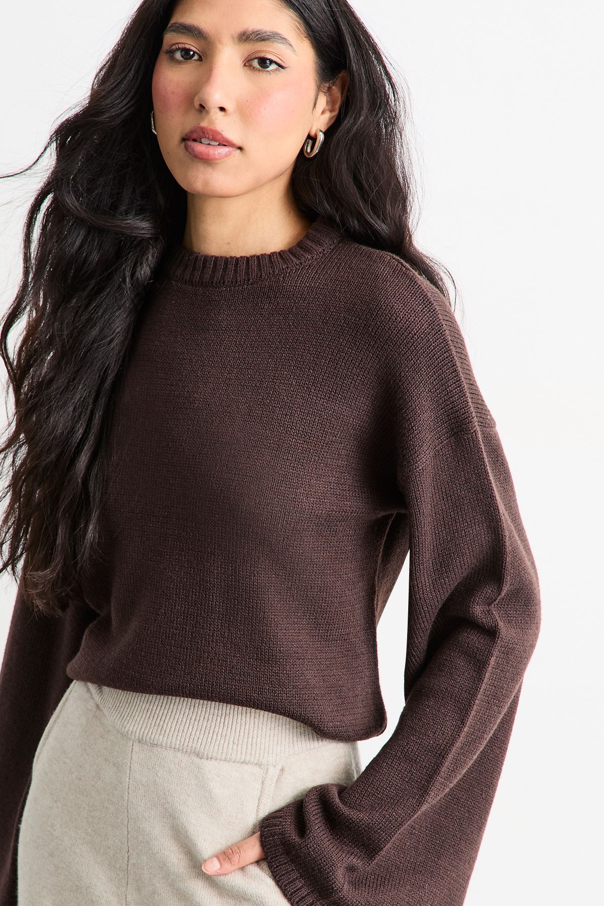 Warehouse Wide Leg Knitted Trouser Co Ord