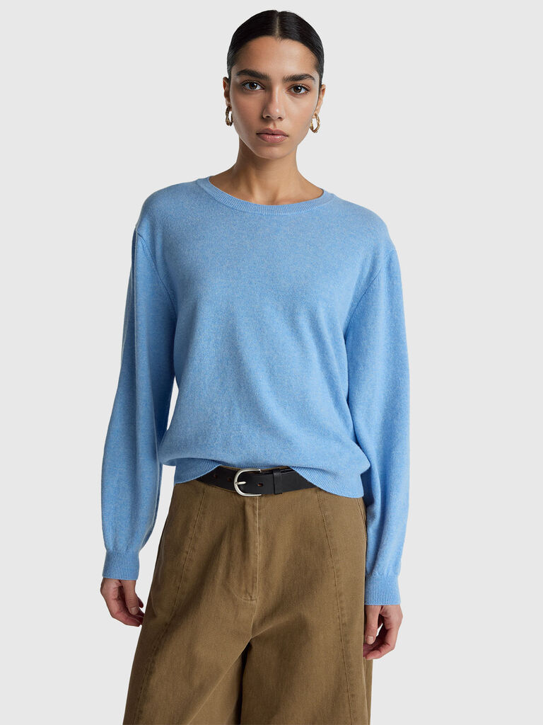 Relaxed fit pure Merino wool sweater