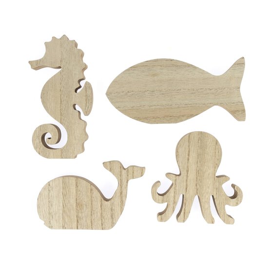 Wooden Marine Animals 4 Pack