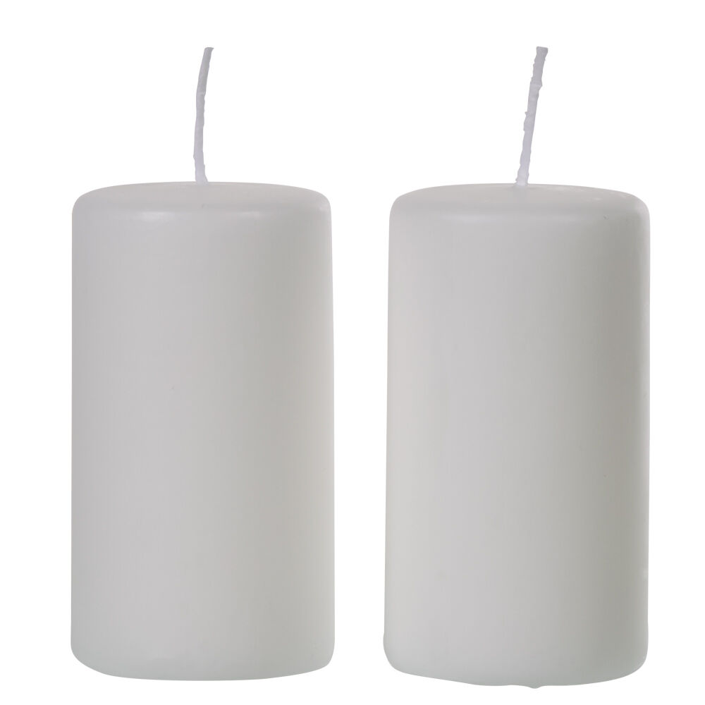 Bougie pilier blanche Ø5xH9,5cm x2