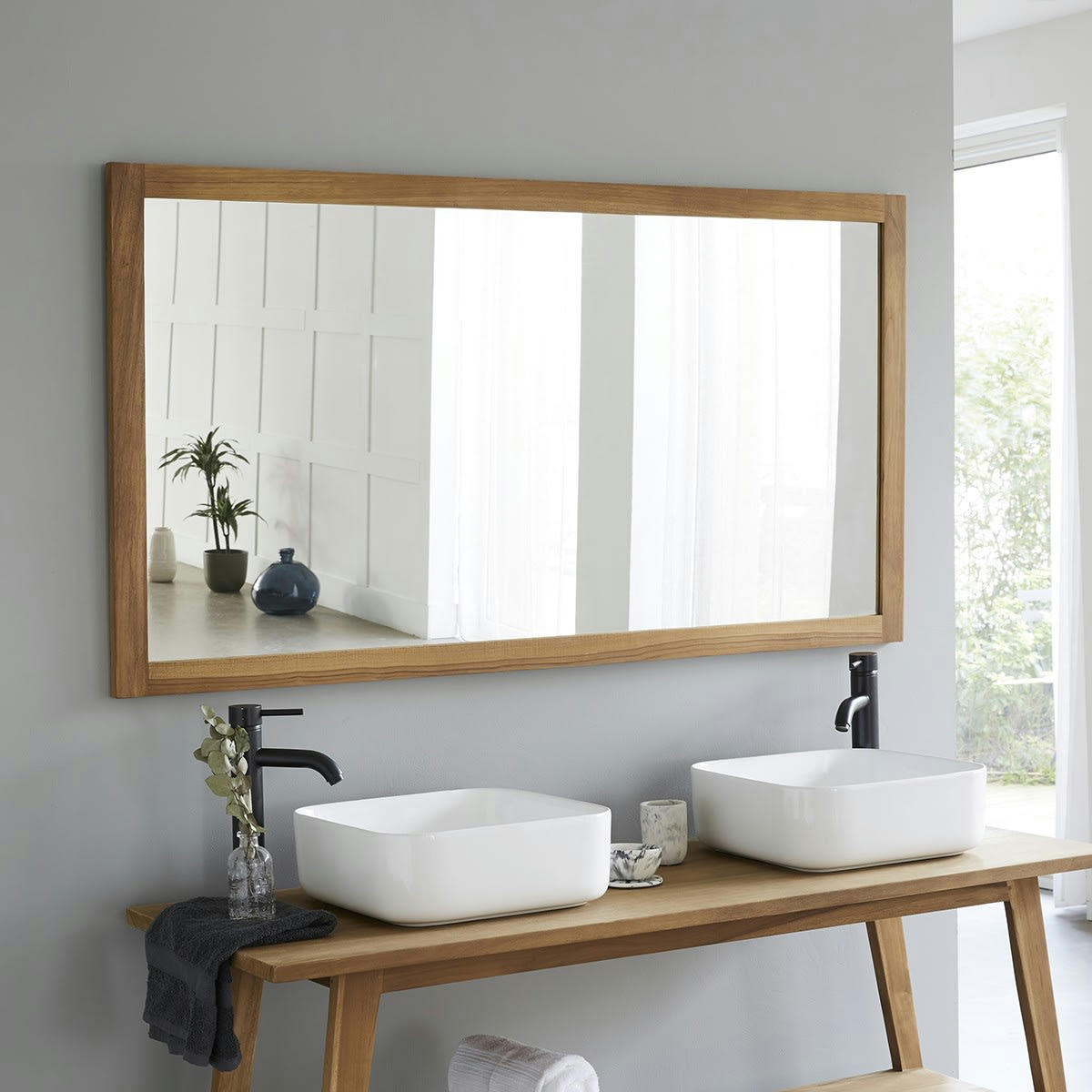 - Miroir en teck massif 150x80 cm