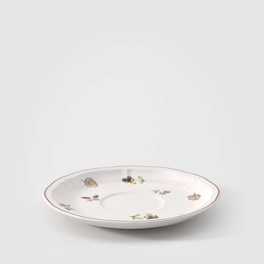 Petite Fleur Cappuccino cup saucer - White, 6.7'', Premium Porcelain