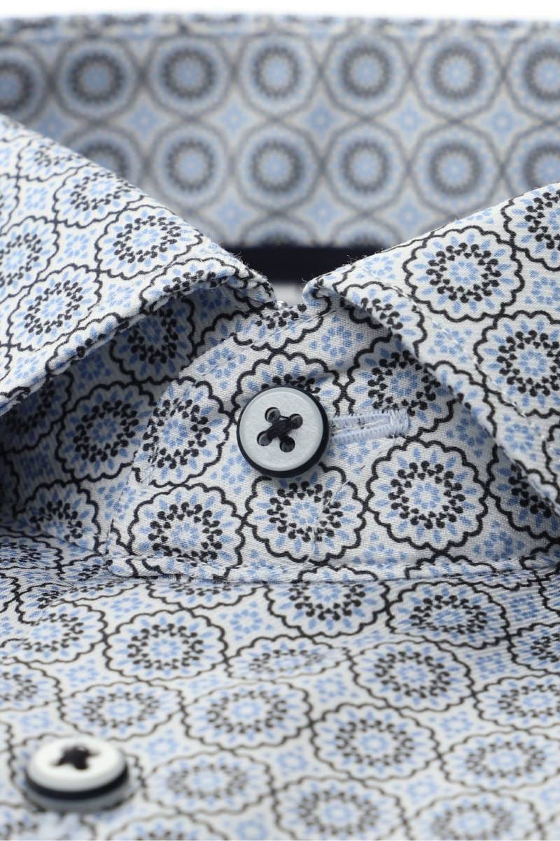 ETERNA Modern Fit Dynamic Cotton Hemd blau, Bedruckt