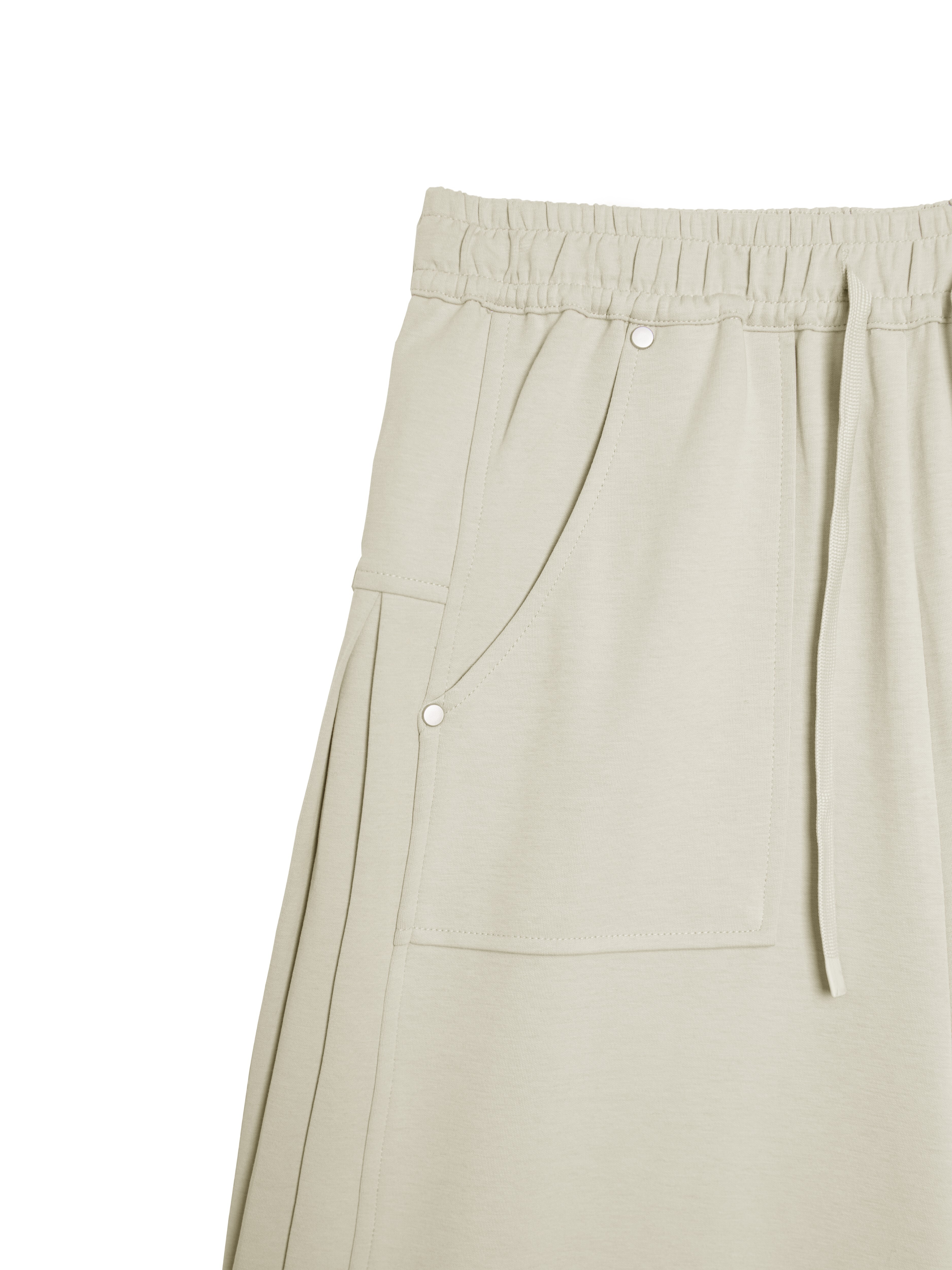 Pleated detail drawstring elastic waist pants - 25WRB294D