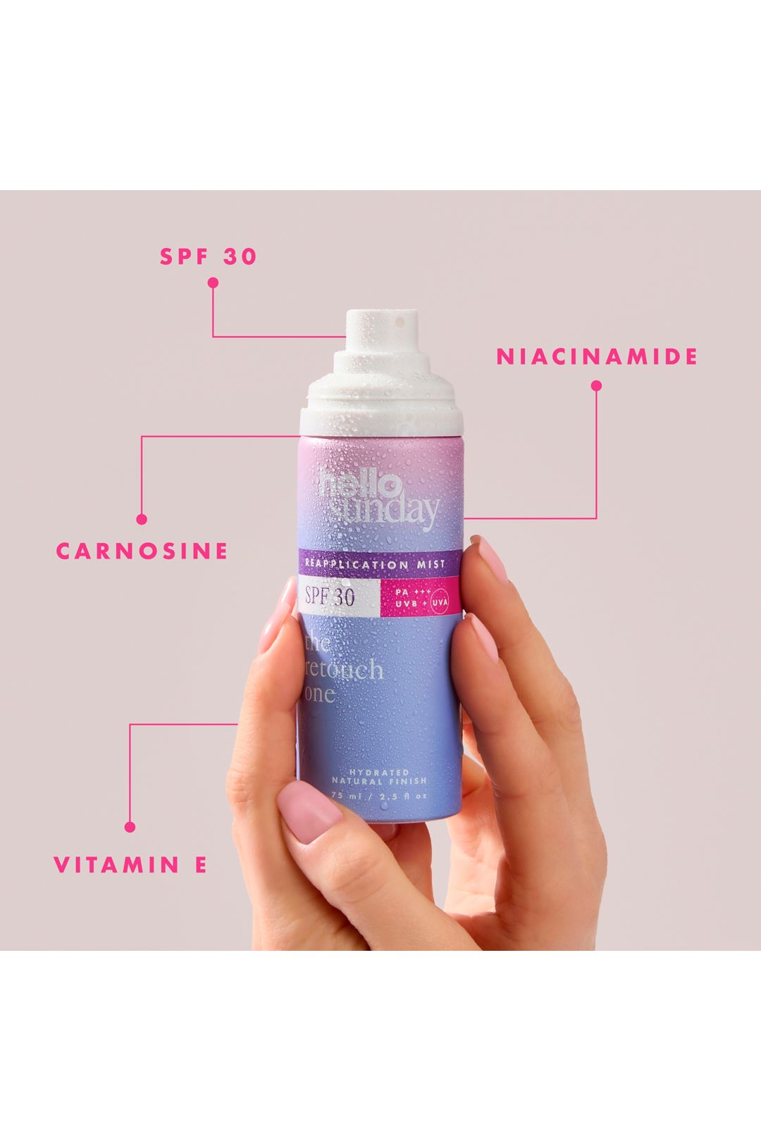 Hellosunday The retouch one reapplication mist SPF 30 with niacinamide - 75ml PA