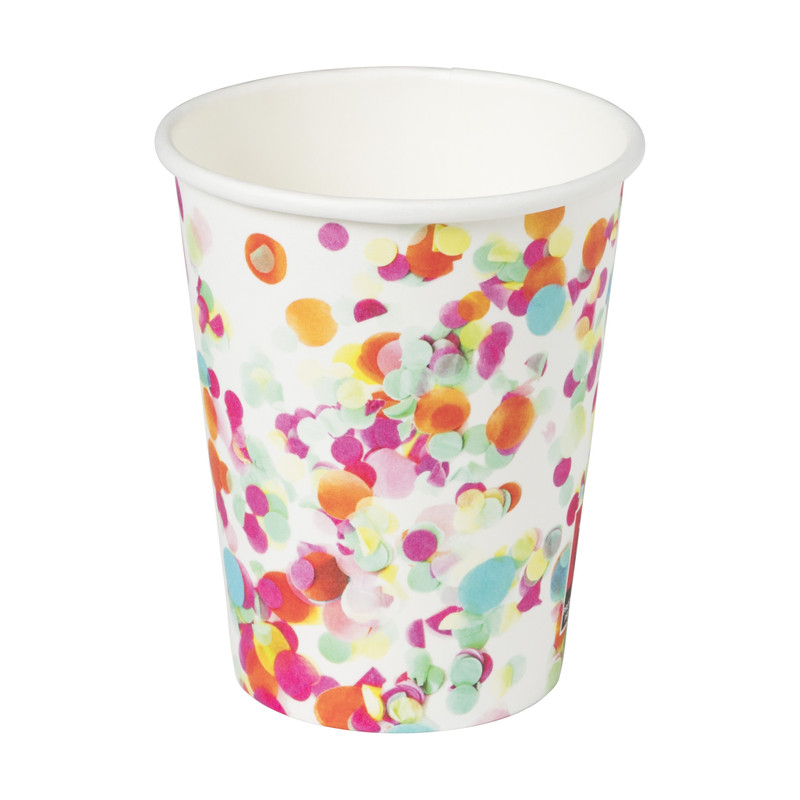 Papieren bekers - confetti -set van 8
