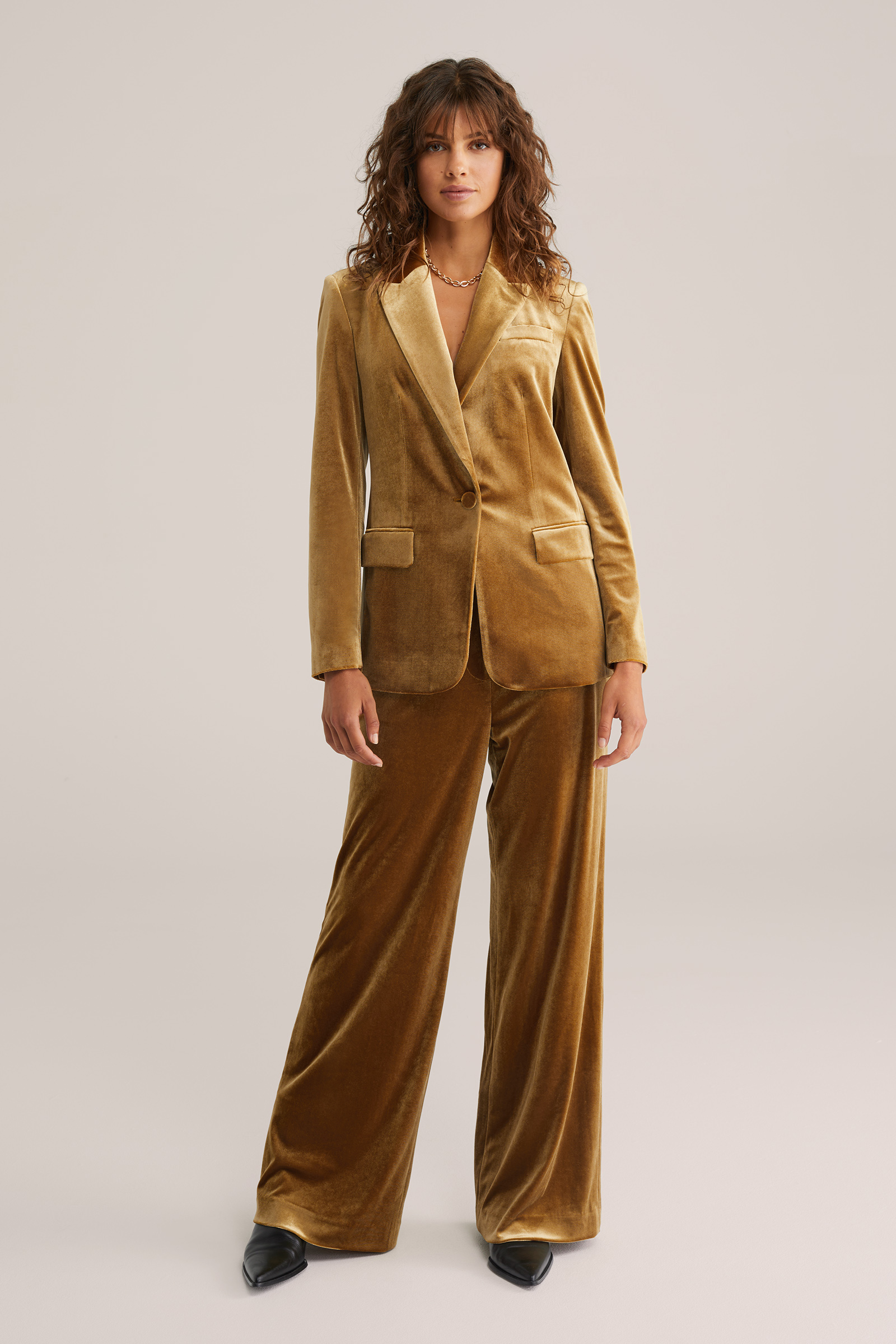 Dames velvet wide leg pantalon