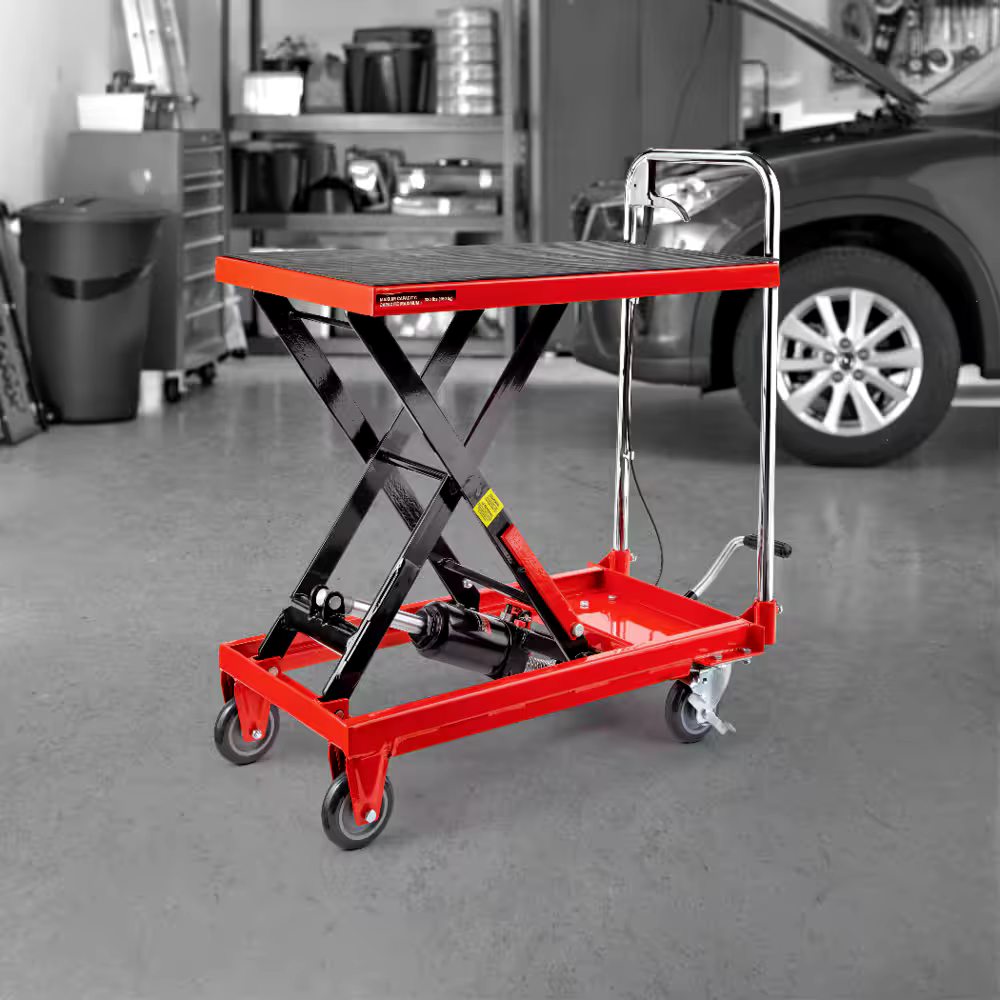 MotoMaster Rolling Lift Cart w/ Adjustable Height, 500-lb