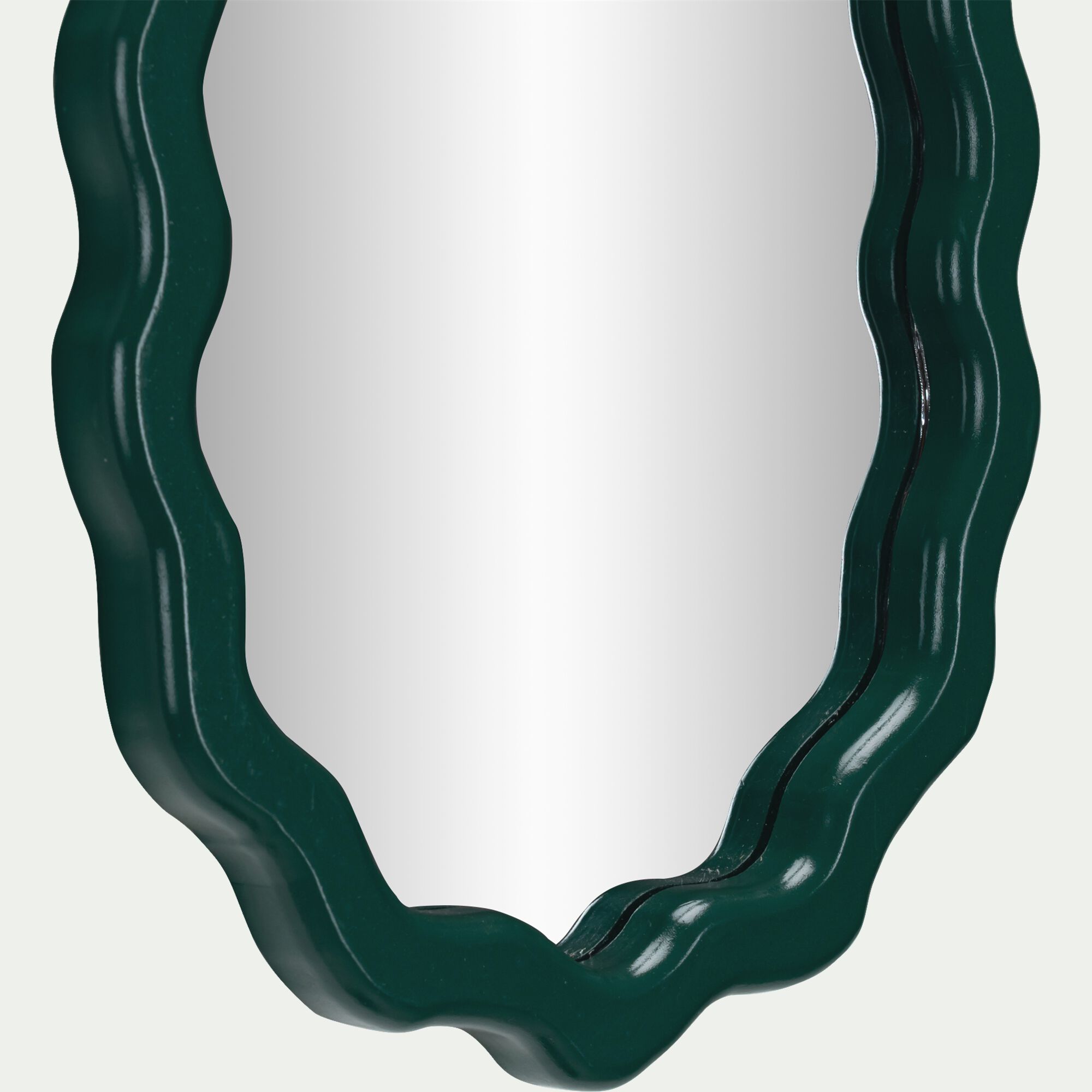 TYMON - Miroir ovale en bois de manguier L52cm - vert